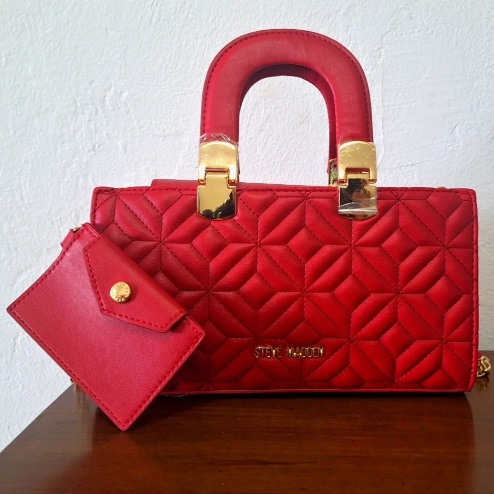 Steve Madden Red Detachable Straps Crossbody Hand Purse NWT